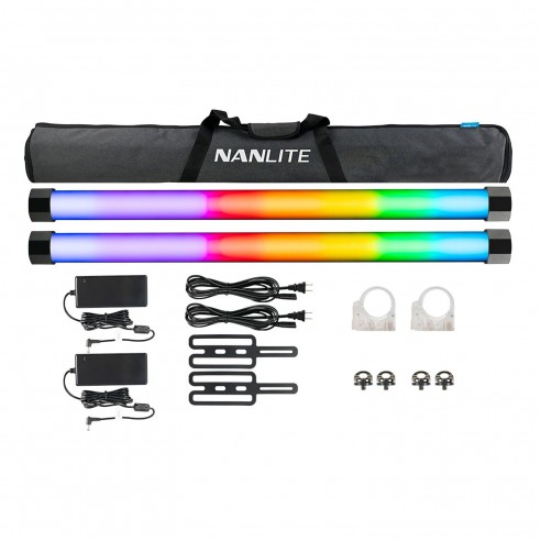 Nanlite -Kit 2x Tubos LED Nanlite Pavotube-ll 30X con batería integrada -Focos led